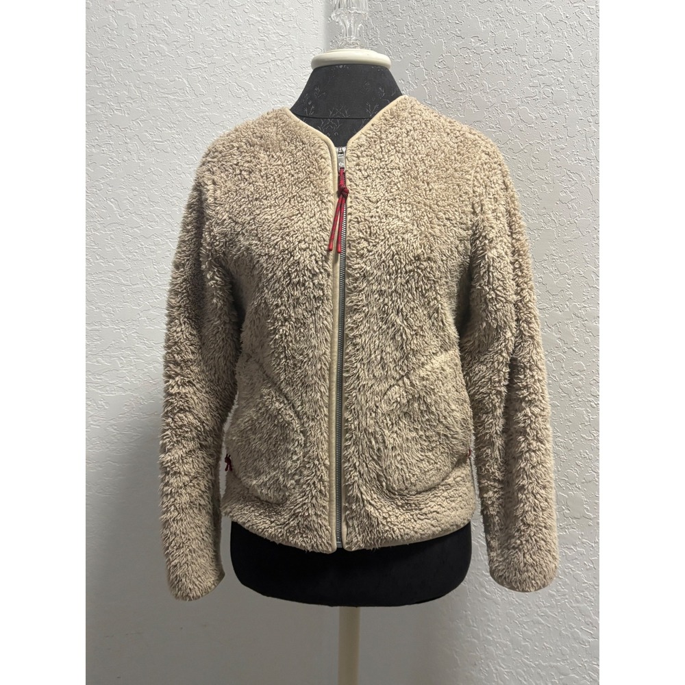 Lululemon Oh So Sherpa Full Zip Jacket Tan Fleece LW3ECJS Size 2